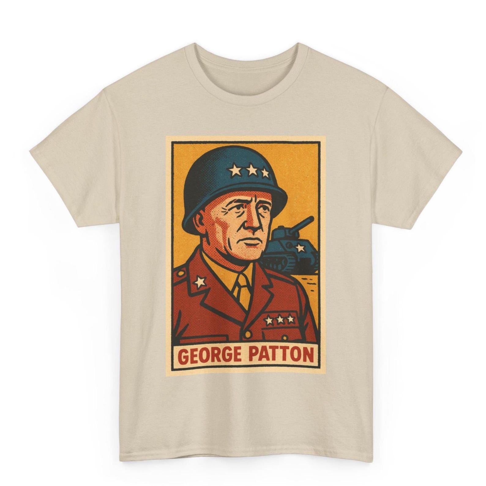 George Patton T-Shirt: Retro Comic Style WWII General Tee L