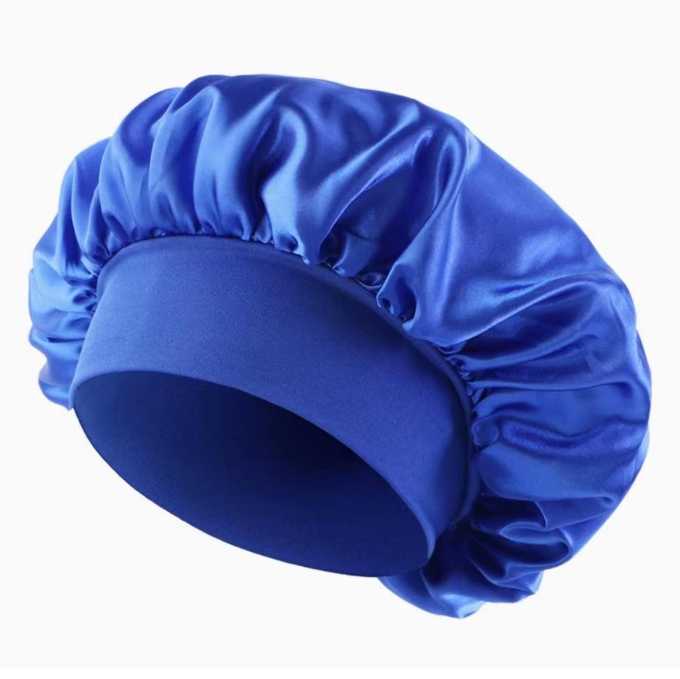 Grenzüberschreitende Elastische Satin-Schlafmütze mit breiter Krempe für Haarpflege und Wochenbettgebrauch für Frauen