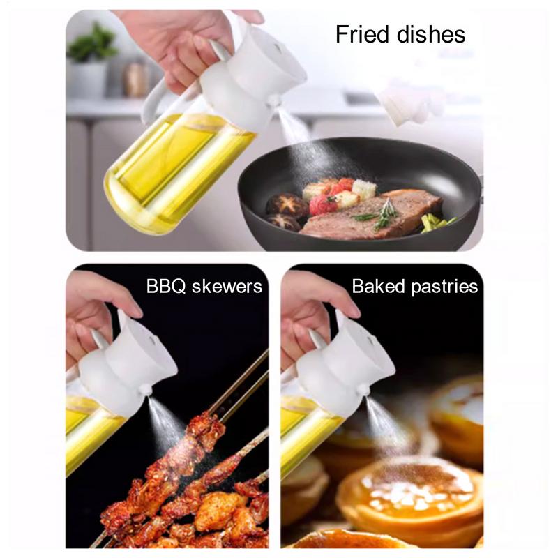 Sticlă Spray Ulei 2-în-1 Sticlă Dozator Ulei de Măsline Pentru Bucătărie 550ml Sticlă Ulei Pulverizator Ulei Grad Alimentar Pentru Air Fryer BBQ