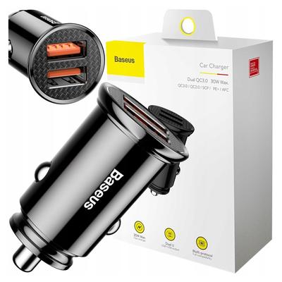 Baseus Circular Kfz-Ladegerät 2xUSB QC3.0 5A 30W (Schwarz)