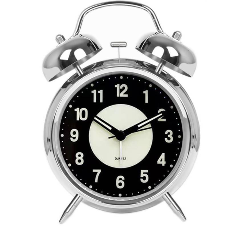 

Loud Super Double Bell Alarm Clocks Night Light Luminous Display Decor Home чёрный