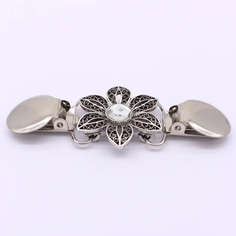 Sweater Cardigan Clip Duck-Mouth Flexible Beaded Pearl Pin Brooch Shawl Shirt Collar Buckles For Clothing Decoration