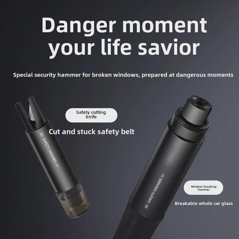 Kompaktní bezpečnostní nástroj do auta: Rozbíječ oken a řezačka bezpečnostních pásů
