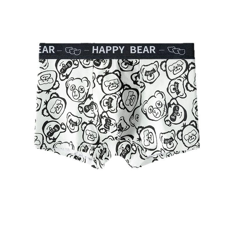 Men's Teen Cotton Boxer Shorts with Bear Print
