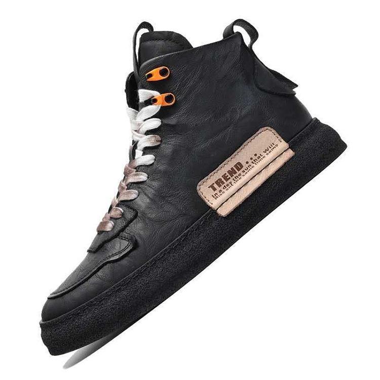 

Casuales De Los Hombres Мужская обувь ручной работы Кроссовки Мужские кожаные дышащие туфли Роскошные туфли Soulier Homme 39 чёрный