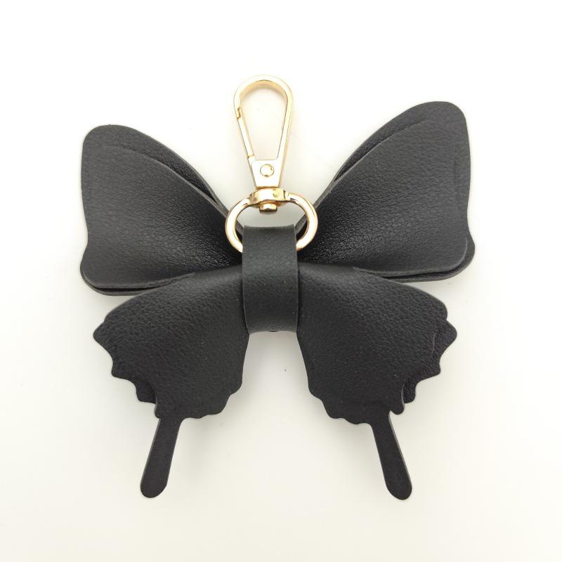 Elegant Butterfly Leather Keychain Pendant for Bags & Cars