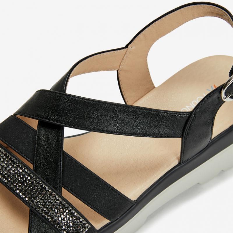 Young Age Women S Glam Strap SandalS Black yS003