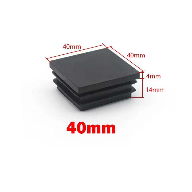 Square Plastic Black Blanking End Caps 13x13mm-120x120mm Inner Plug Cap Furniture Leg Tube Pipe Inserts Plugs Decorative Dust