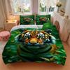 3Pcs Tiger Print Printed Bedding Set, Breathable And Soft, Machine Washable, Christmas Gift, Suitable for Bedroom Decoration, 15143