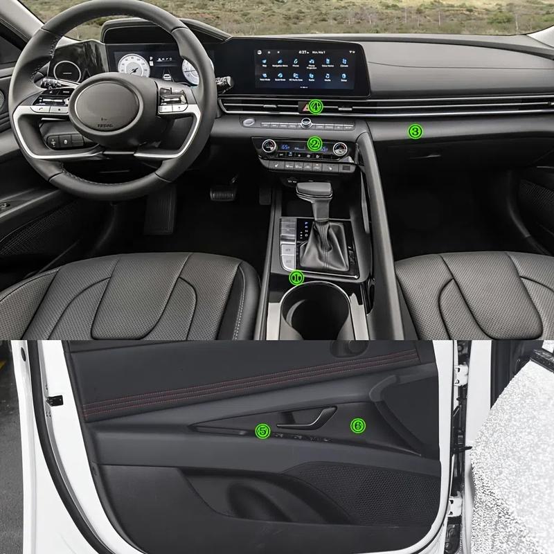 For HYUNDAI Elantra -2024 Carbon Fiber Protector Film For Center Console Gear Shift Panel Auto Interior Accessories