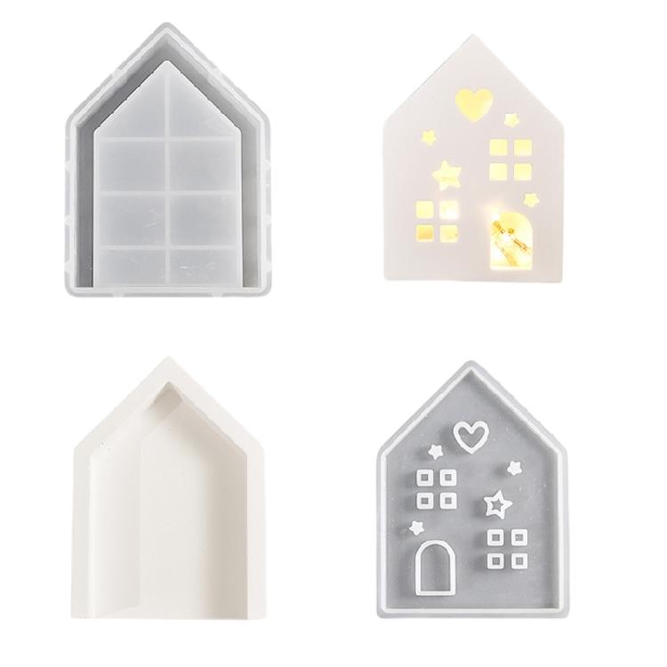 Silicone Atmosphere Light Mold Sturdy Silicone Mold for Crafting Individualized Hollow House Storage and Lighting
