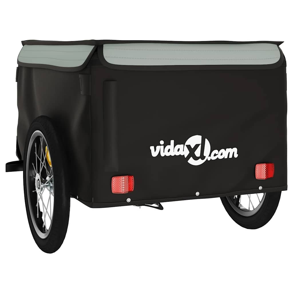 Vidaxl Cyklistický přívěs, Černý a Šedý, 45 kg, Železo