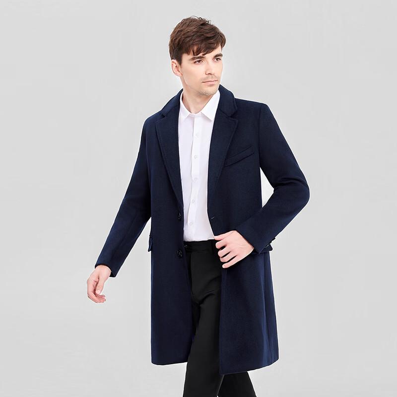 HANMANKE Thickened Wool Blend Mid-Length Professional Overcoat
