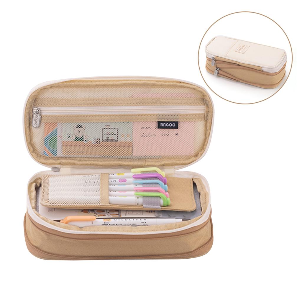 Pencil Case Large Capacity School Pencil Box Stationery Zipper Pocket for Office Home Storage