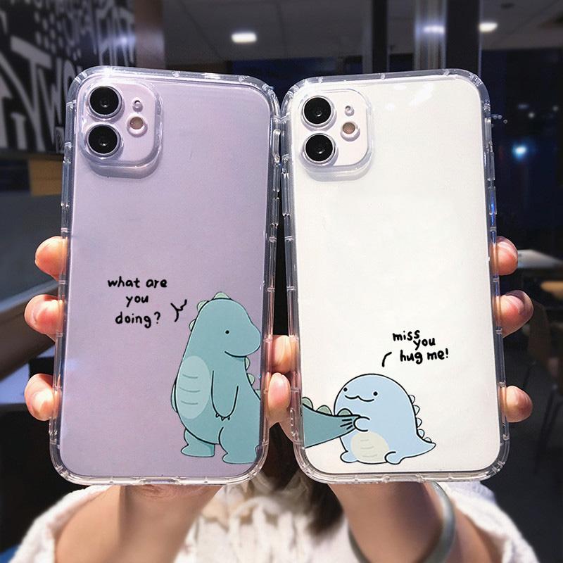 Cute Dinosaur Couple Phone Case For Samsung Galaxy S22 S26 S23 S24 S25 Ultra Plus Cartoon Cover For Galaxy S24+ S23+ S22+ Fundas