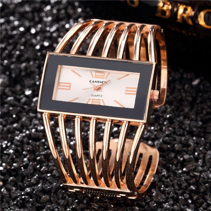 W27 Women's Upscale Fashion Quartz Watch Girls' Hollow out Bracelet Creative Metal Lady Versatile Trend Wristwatches
