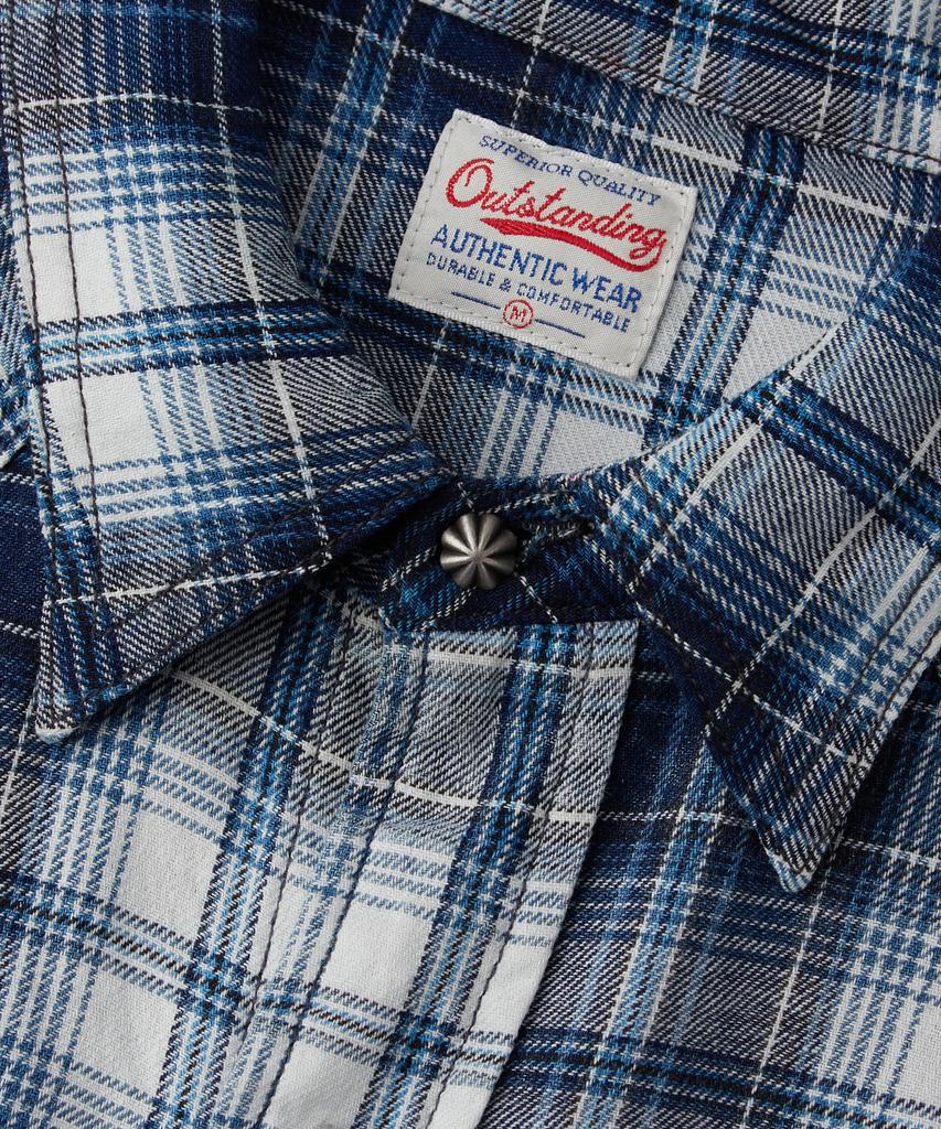 OUTSTANDING Western Indigo Check Shirt_Indigo Check