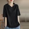Summer Solid Color Simple Casual Fashion Versatile Loose Oversized Short Sleeved Pullover Hoodie for Women