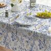 Chinoiserie Seasonal Modern Peacock Flower Pompon Fall Rectangle Tablecloth Dining Room Decor Waterproof Tablecloth For Table