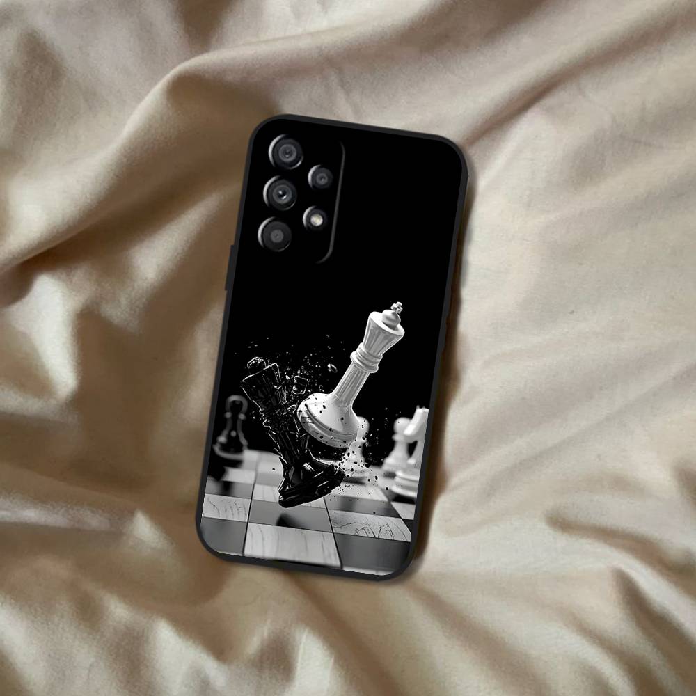 Chess Phone Case For Samsung Galaxy A20,A21s,A22,A31,A32,A52,A53,A72,73,A80 Soft Black Cover