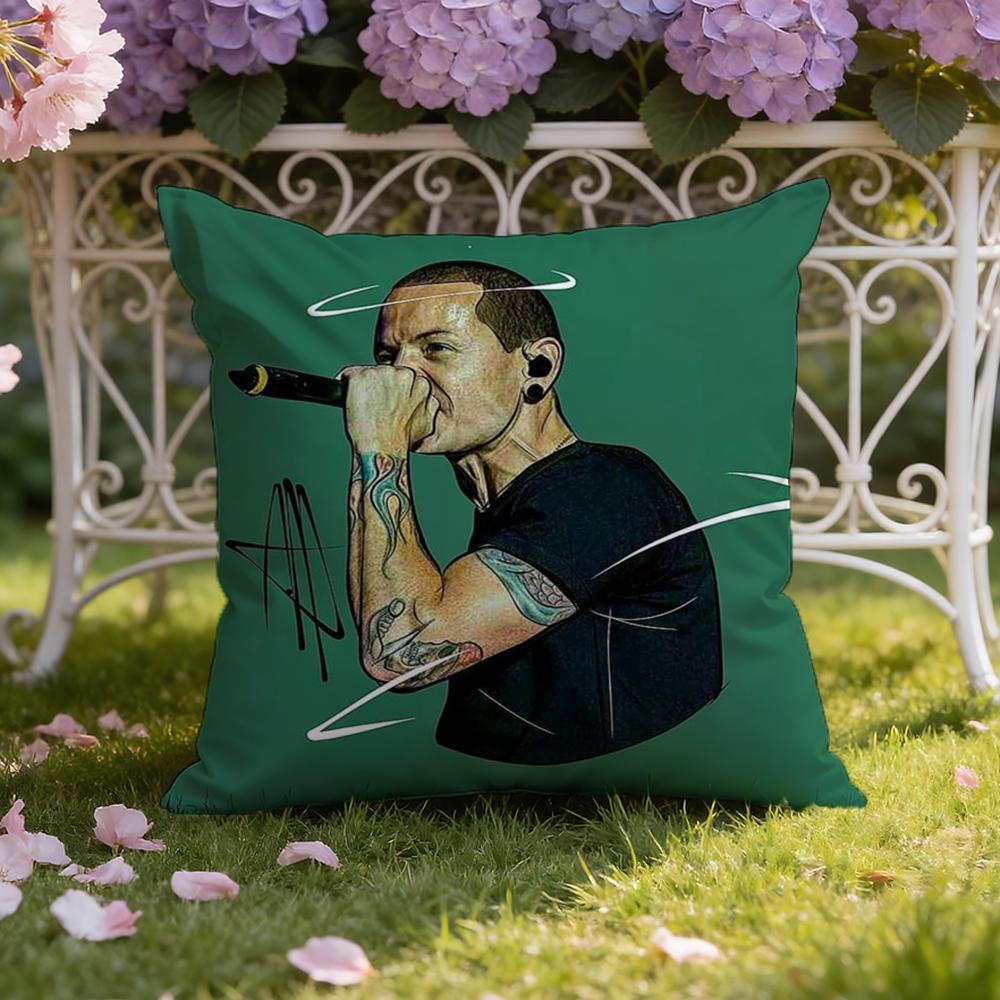 C-Chester B-Bennington Cushion Cover Home & Car Dual-Scene Pillow Cover: Reversible for Premium Comfort
