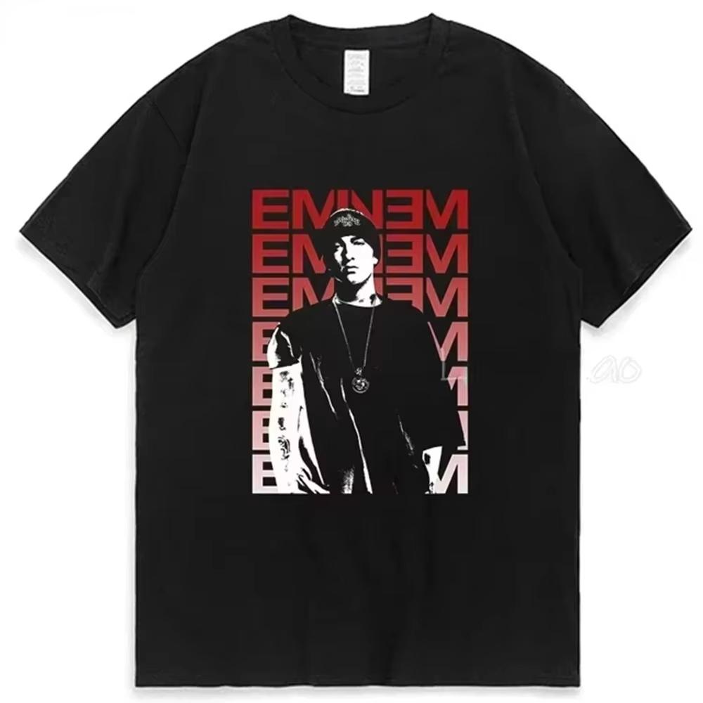 Rapper Eminem TShirt Men Women Fashion Tshirts Hip Hop Tops Tees Loose Rock Camisetas Boy Tees Summer New Unisex Short Sleeved