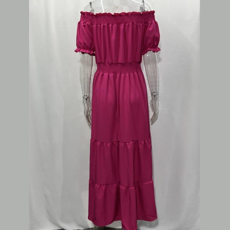 GMXIA Women's Dresses One Shoulder Spring Short Sleeve Long Dresses