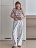 Elssibeui Cotton Curved White Jean_White