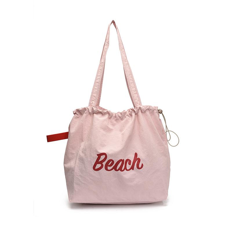 

Принтованная повседневная сумка-тоут большой вместимости, легкая дорожная, универсальная, в непринужденном стиле, на одно плечо, сумка для прогулок розовый