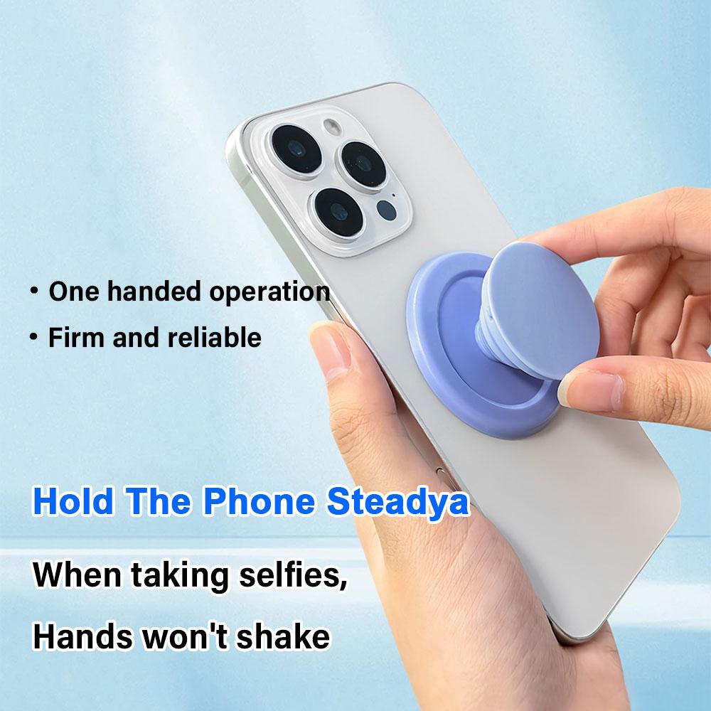 Silicone World Magnetic Folding Mobile Phone Grip Holder Socket Support for Magsafe Ring Finger Expanding Stand Portable Bracket
