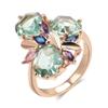 Geometric Cut Light Green Zircon Large Rings for Women Luxury Texture Jewelry AVE