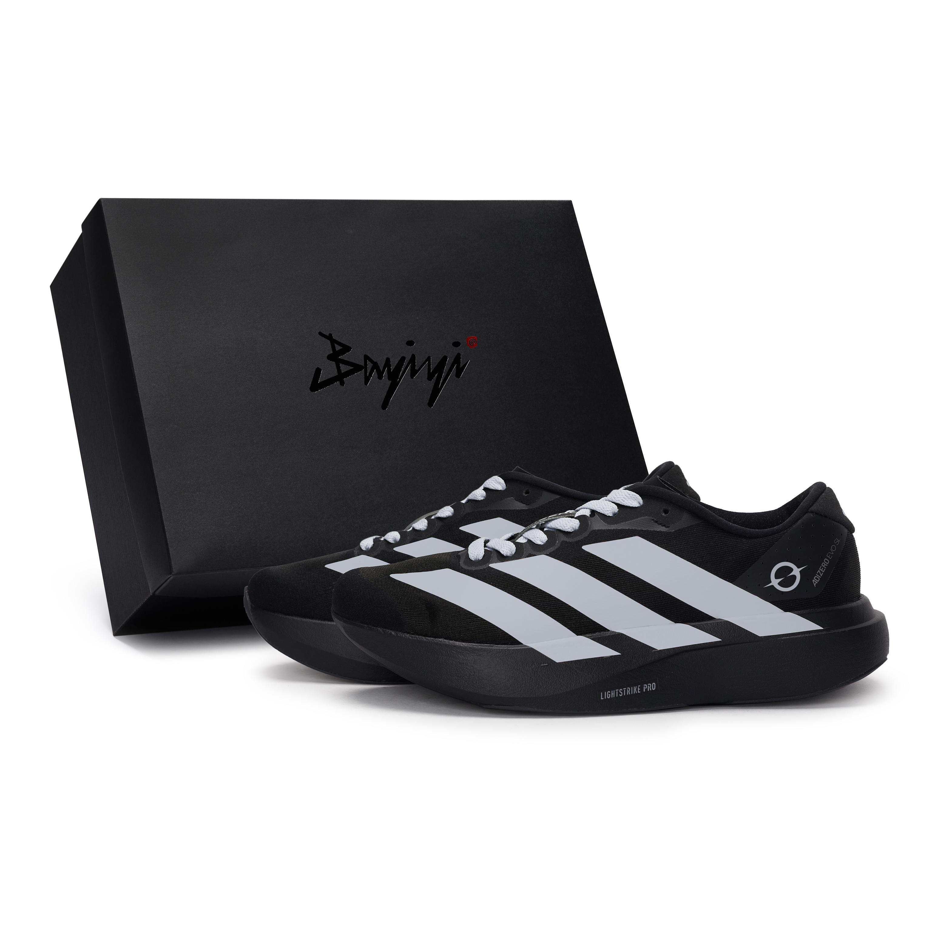 

Adidas Adizero Evo SL Низькі бігові кросівки для чоловіків, стійкі до ковзання та стирання, Чорно-сірі JP7149(Team80-S-BOX) 40