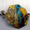 1pc Elegant Blue Bird Floral Print Automatic Folding Umbrella, Portable 3-Fold Design with Iron Frame, Perfect for Outdoor Use, Festive Gifts, Travel,
