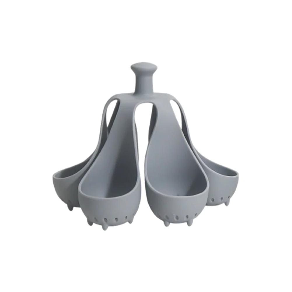 1Pc 4/6 Egg Holder for Home Kitchen Ideal for Steaming Eggs for Family Breakfast High-Temperature Resistant Silicone Egg Cooker