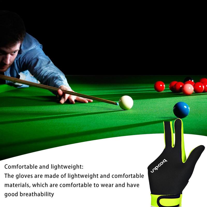 Billiards Gloves Sports Gloves Elastic Ultra Silky Thin Breathable Anti Slip 3 Open Finger Billiards Splicing Process Gloves