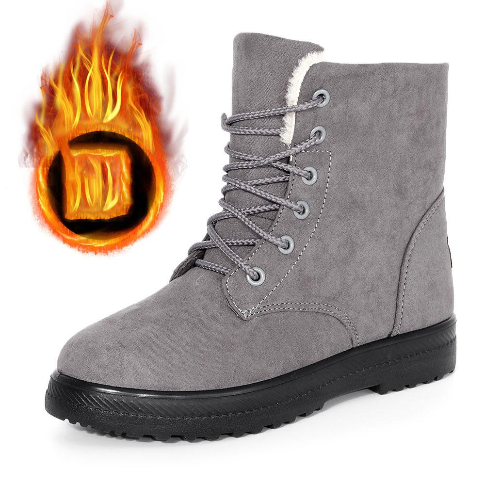 Women's Winter Boots Low Heels Women Boots With Fur Warm Winter Shoes Women Snow Boots Ankle Botas Mujer Winter Footwear Female