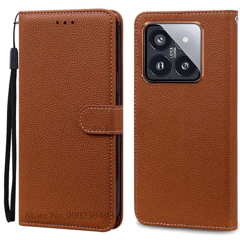 Mi 14 Mi14 Xiaomi14 Pro Case For Xiaomi 14 Case Leather Wallet Flip Case For Xiaomi 14 Pro Cover Coque For Xiaomi Mi 14 Fundas