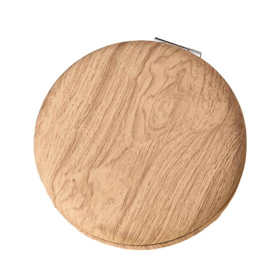 Wooden Grain Handheld Travel Double-sided High Clarity Makeup Mirror Portable Vanity Mirror Pocket