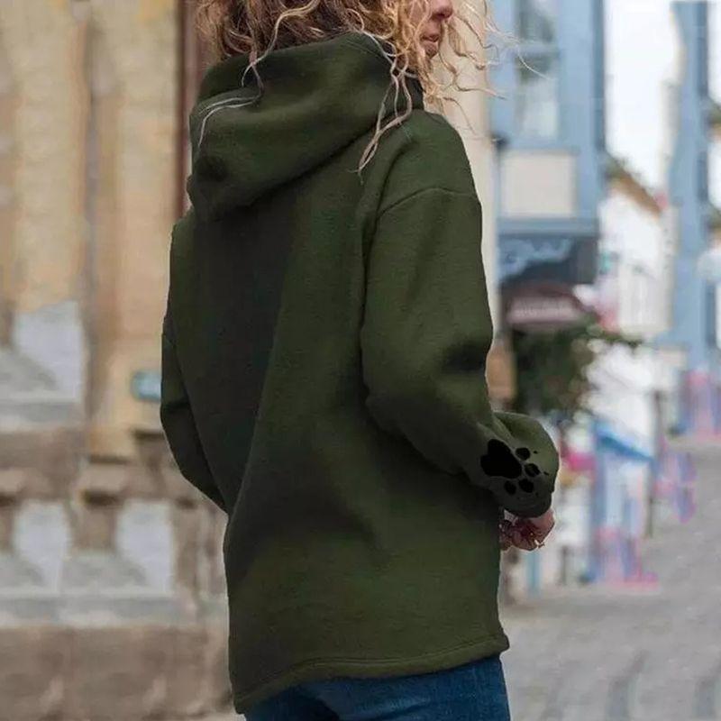Bear Claw Print Long Sleeve Hoodie Bear Claw Print Long Sleeves Women's Hoodie