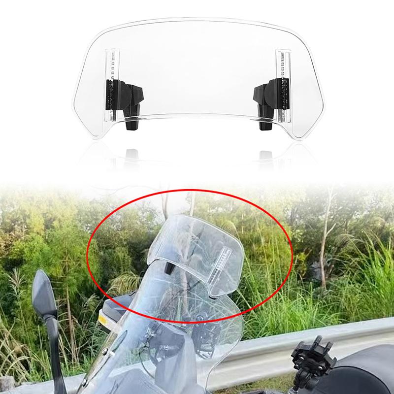 Universal Motorcycle Windshield Extension Adjustable Spoiler Clamp On Windscreen Deflector Wind Protection For Most Motorcycle M