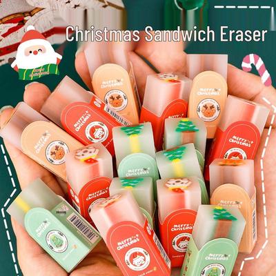 Christmas Cartoon Eraser: Ideal for Students - Perfect for Exams, Sketching & Mark-Free Drawing