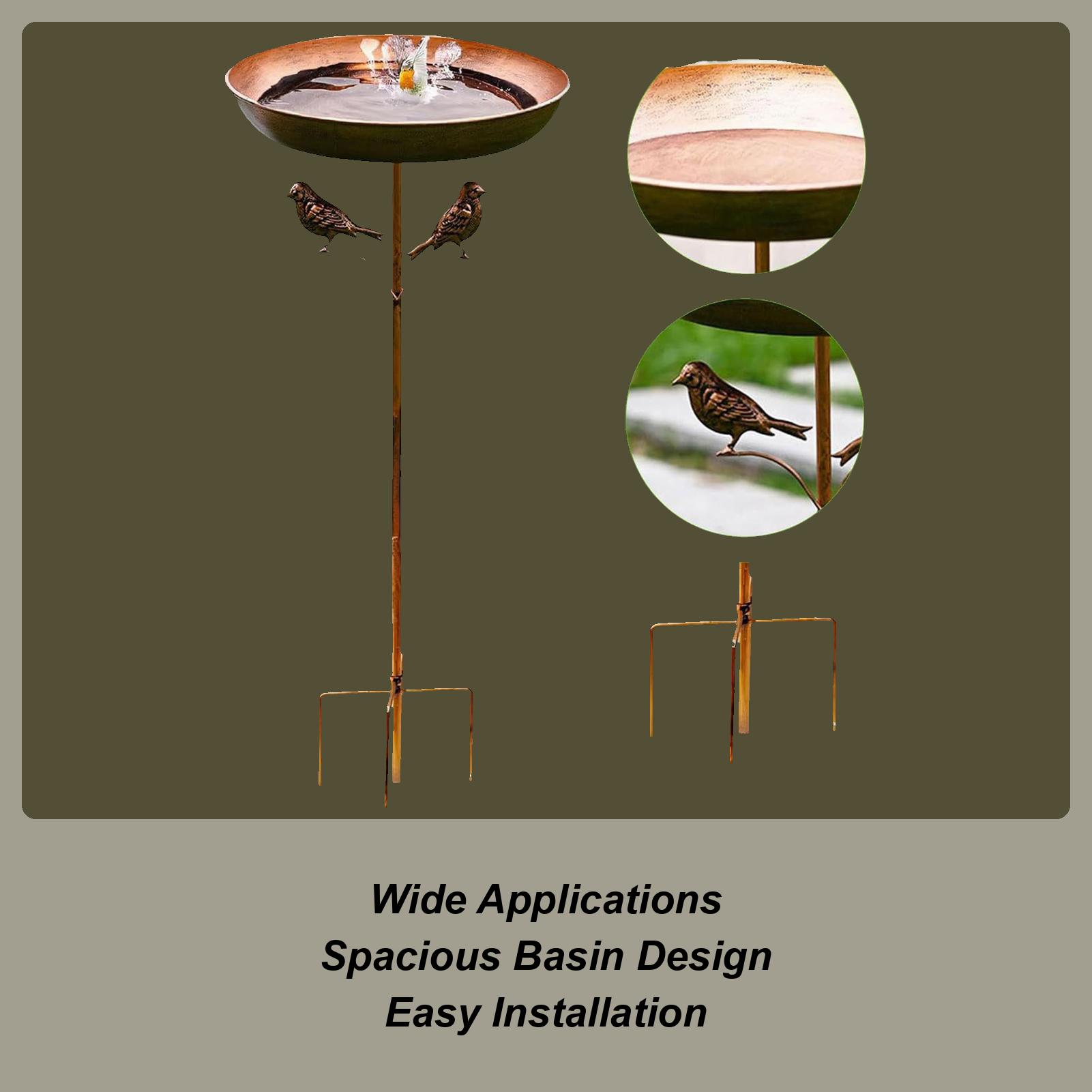 

Standing Bird Bath Standing Birdfeeders for Yard Decor Metal Bird Bath Feeder Rustproof 32.28-Inch Tall for Garden Patio Yard China Mainland