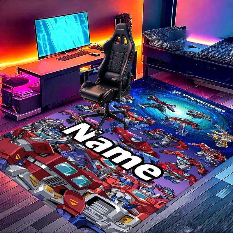Custom Name Personalized American Science Print Carpet, Versatile Home Decor Rug, for Playroom, Apartment, Balcony, Entryway, Hallway Gift