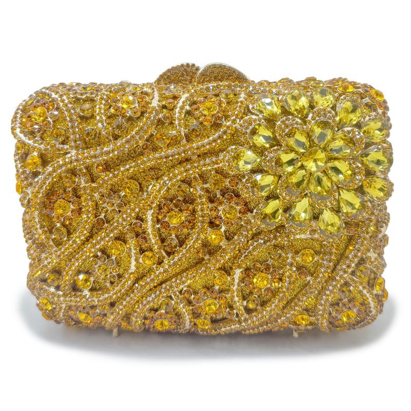 

WHTUOHENG Luxury Pink Crystal Bridal Purse Diamond Banquet Clutch Stone Handbag For Wedding Dinner Party Cocktail Event Clutches 17cmX11.5cmX5.5cm