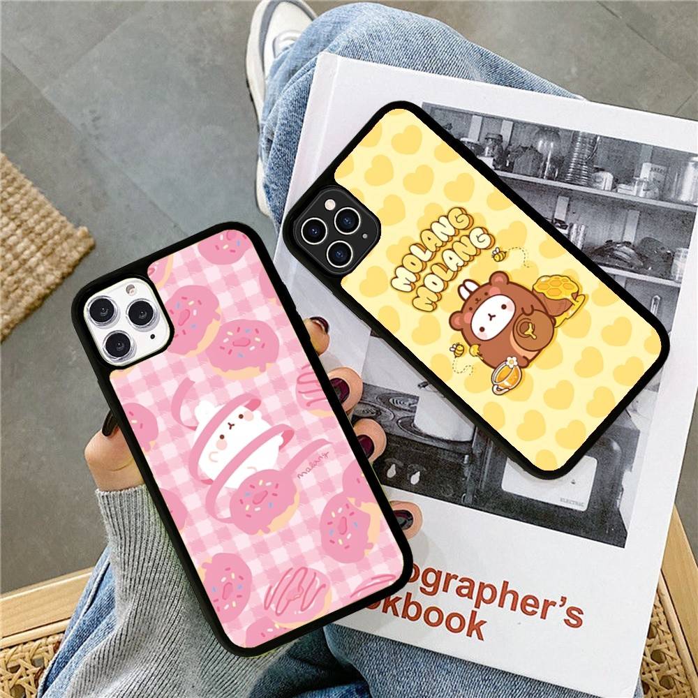 Kawaii Cute Rabbit M-MolangS Anime Phone Case For IPhone 17 16 Pro Max Air 13 12 Mini 14 15 Plus 11 PC+TPU Back Cover