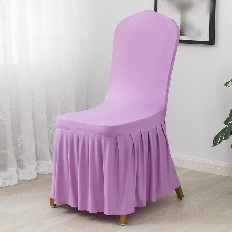 

1Pcs Elastic Spandex Universal Chair Cover Skirt Cloth For Hotel Home Modern Wedding Birthday Party Event Dining Seat Decoration фиолетовый