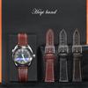 Geeignet für Hermès Uhren 22 mm Retro Leder Dünnes Dornschließe Uhrenarmband, Schwarzes Ziegenleder Armband