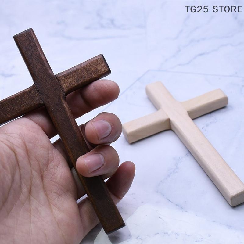 1Pcs Two Color Wooden Cross Hanging Wall Large Long Crucifix 12cm(4.7in) Christian Wooden Cross