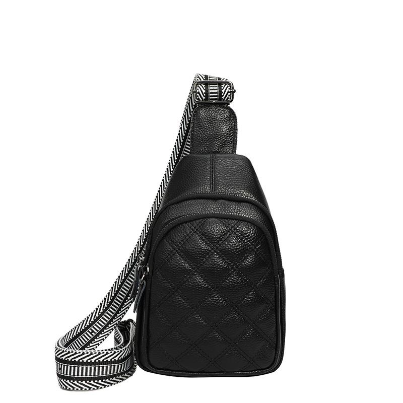 100% Genuine Cowhide Leather Women Multi Pockets Chest Bag Backpack Fashion Luxury Female Casual Travel Shoulder Crossbody Bags