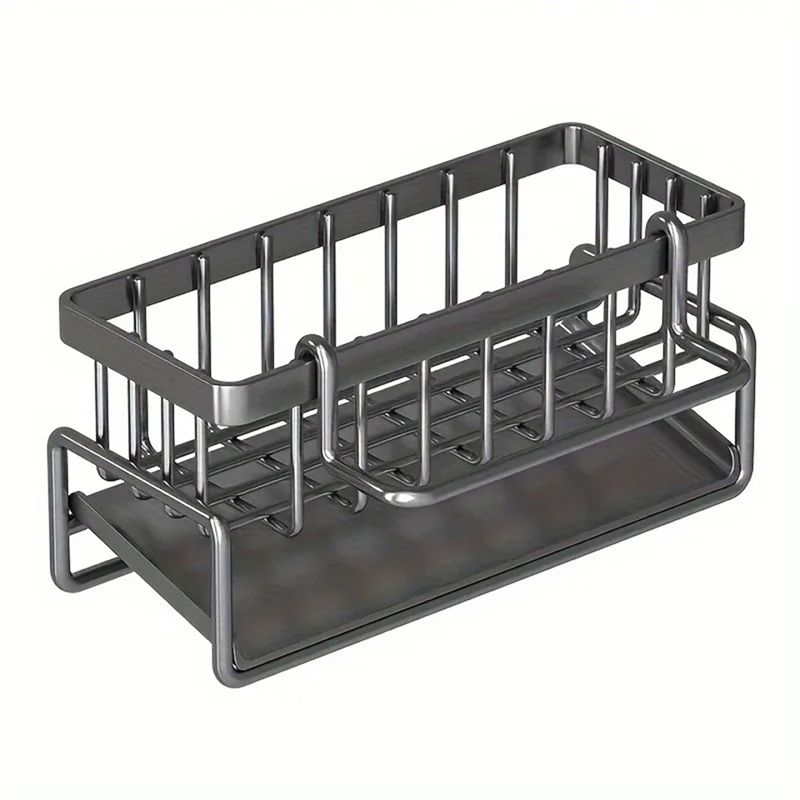 ABJI-Kitchen Sink Organizer Rack,Kitchen Rack, Household Sink Tableware Drain Storage Rack,Sponge Detergent Storage Rack